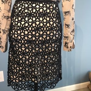 Anthropologie Postcard black lace skirt SZ 2